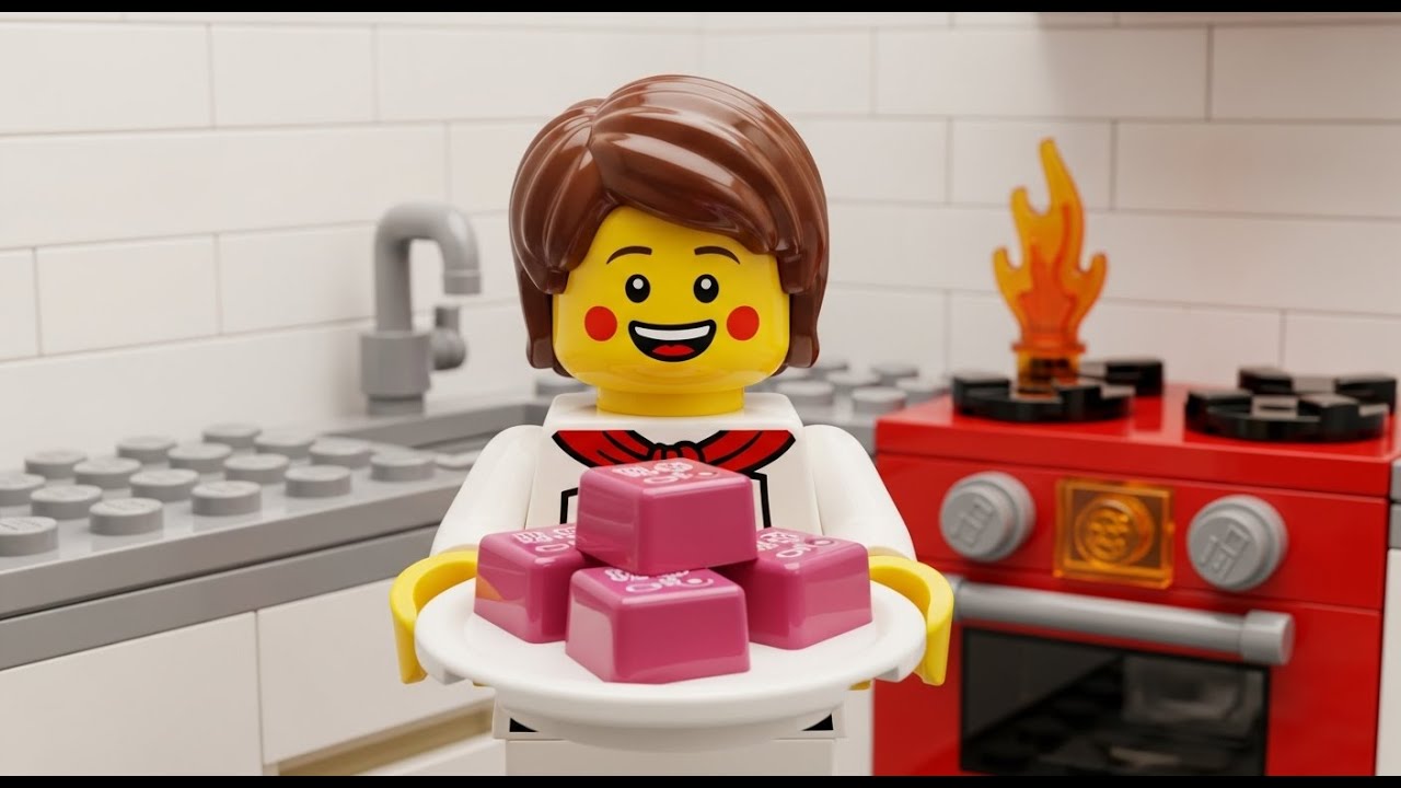 Satisfying LEGO Cooking: Melting Strawberry Chocolate Blocks 🍓✨