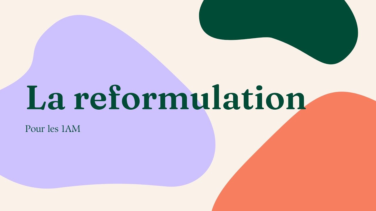La reformulation pour les #1am  اعادة صياغة التعبير للسنة الاولى متوسط