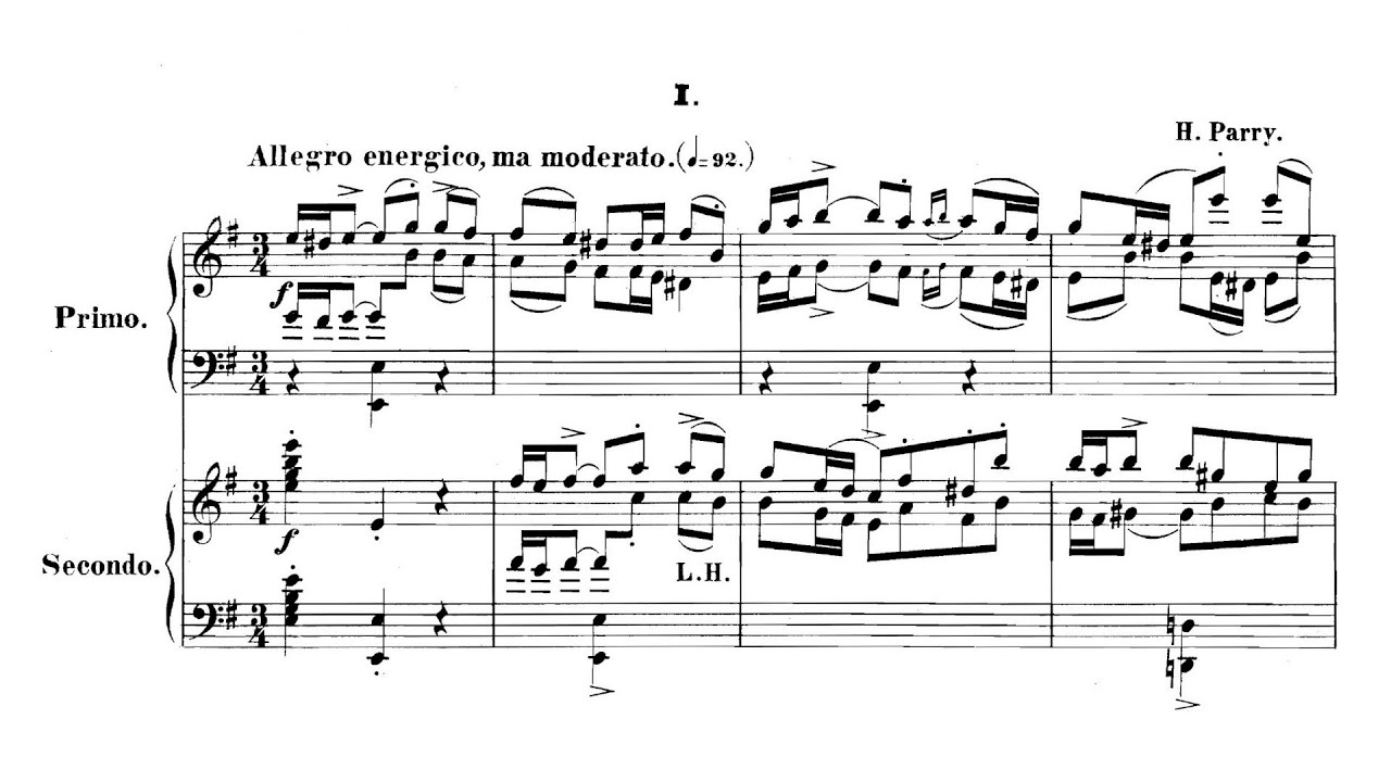 Hubert Parry – Duo for Two Pianos, in E minor