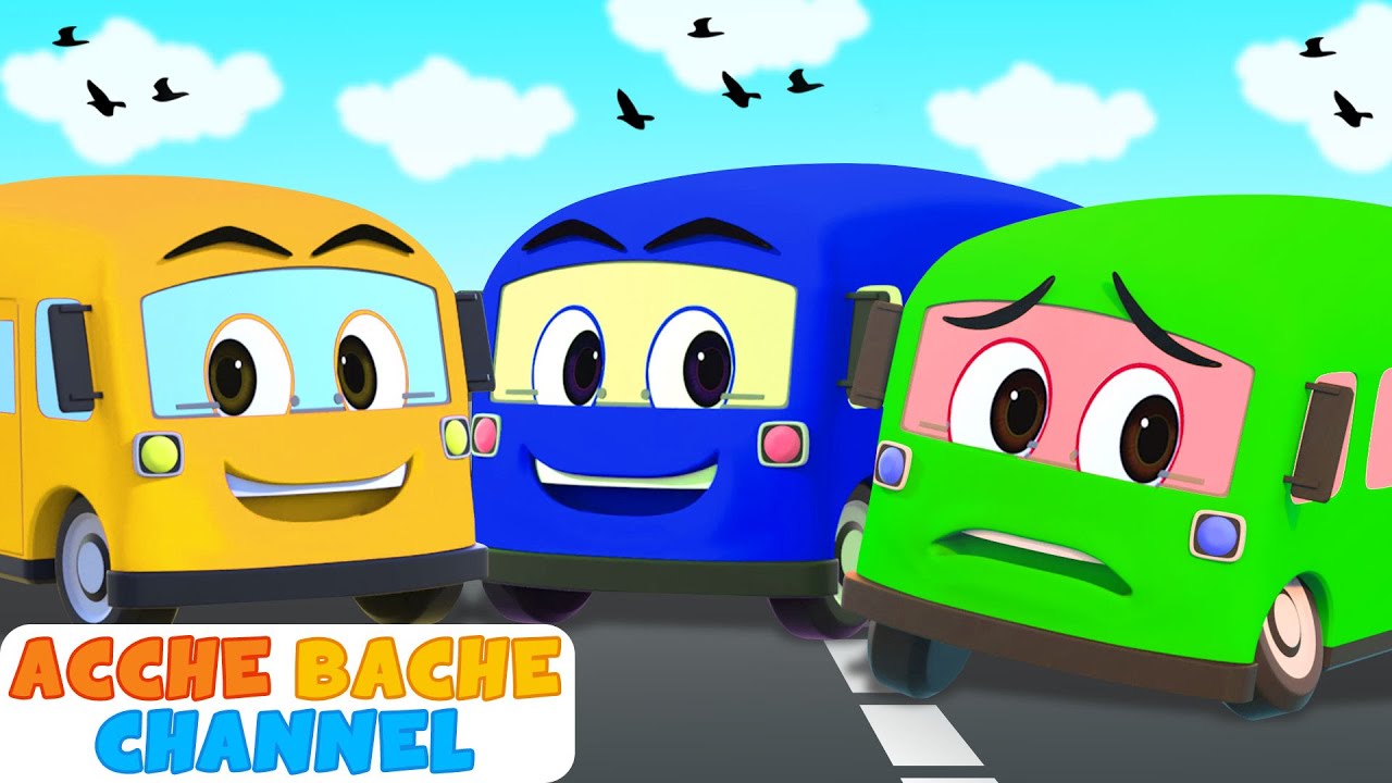 Paanch Chote Bus | Five Little Buses | Hindi Balgeet for kids | Acche Bache Channel
