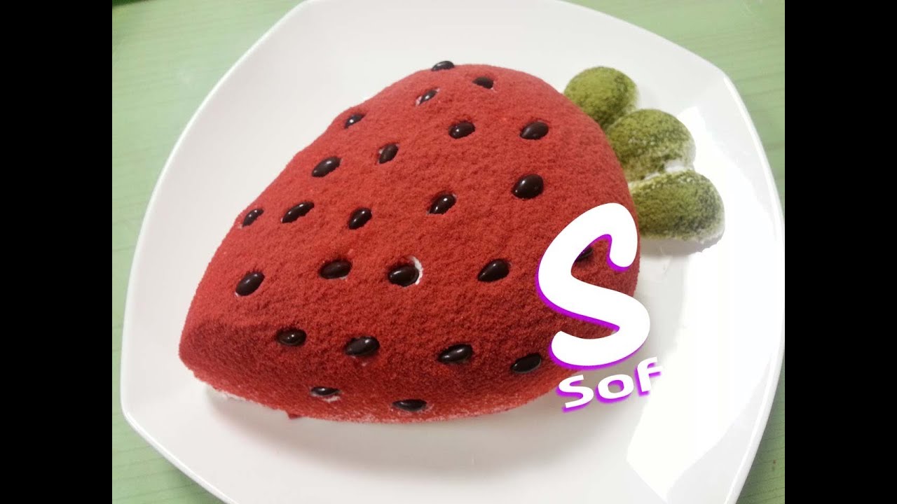 딸기모양 케익만들기