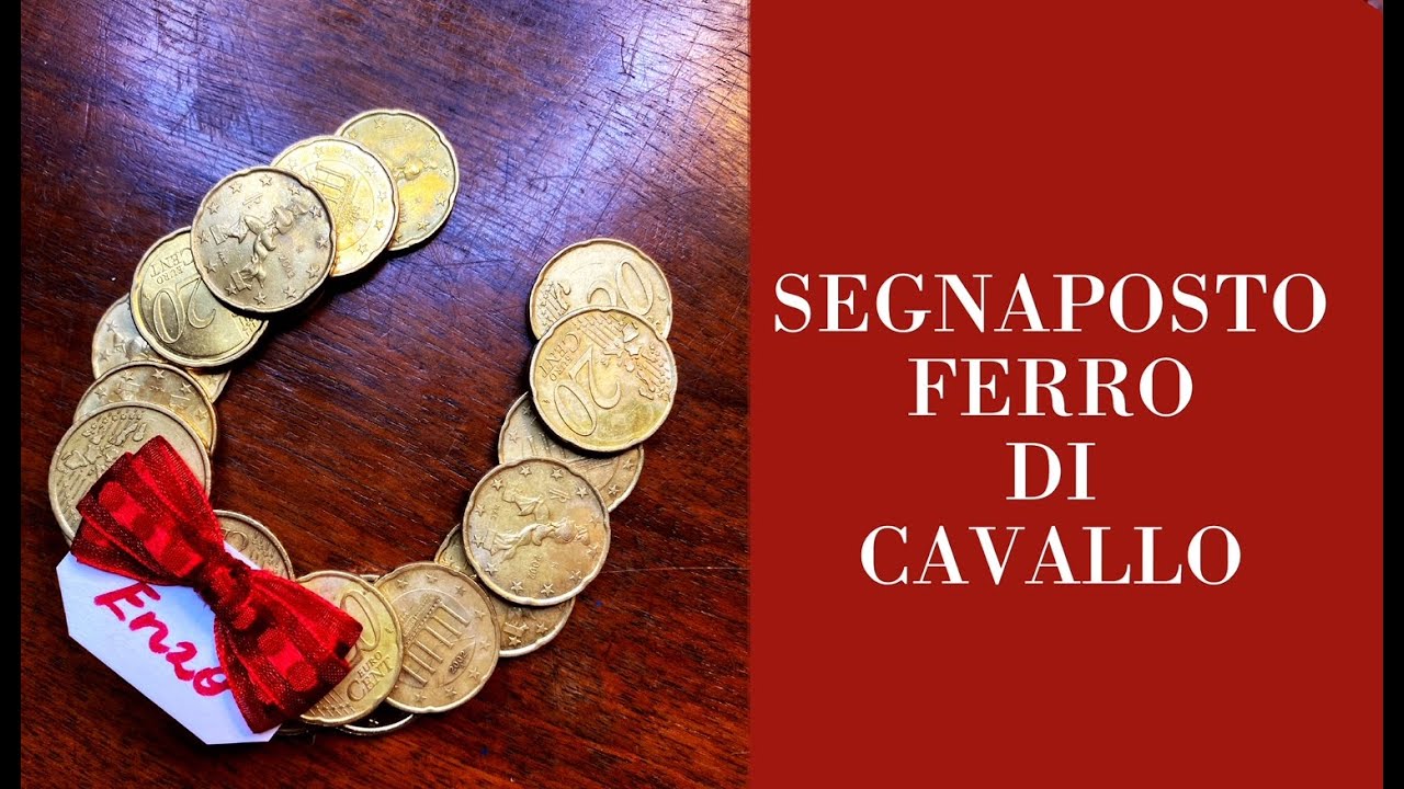 SEGNAPOSTO PORTAFORTUNA per CAPODANNO: ferro di cavallo con monetine! ( capodanno) Arte per Te