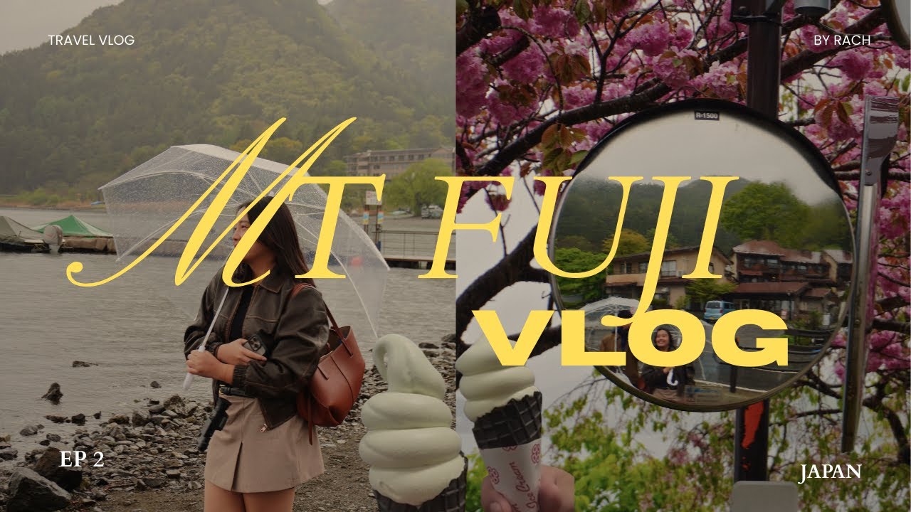 a rainy day in mt fuji 🗻 ice cream at oishi park, kawaguchiko lake stroll