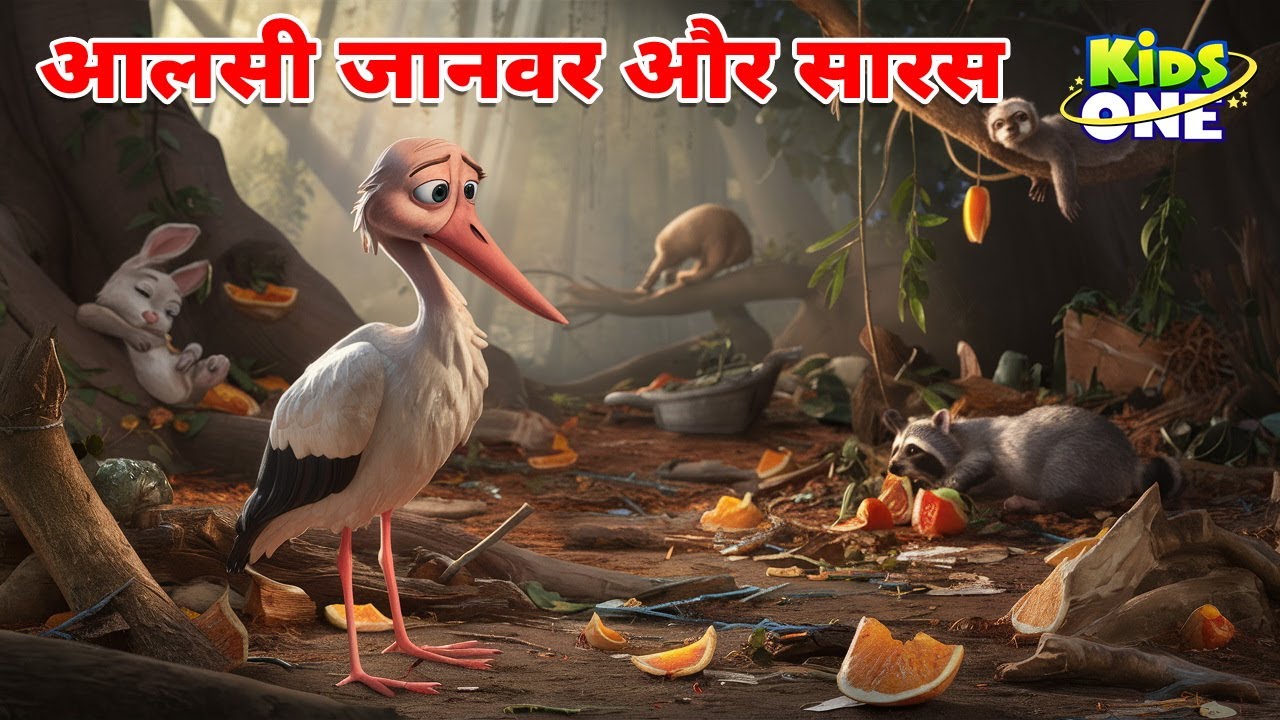 Aalsi Janwar Aur Saras | आलसी जानवर और सारस | HINDI Moral Stories For Children | Hindi Kahani
