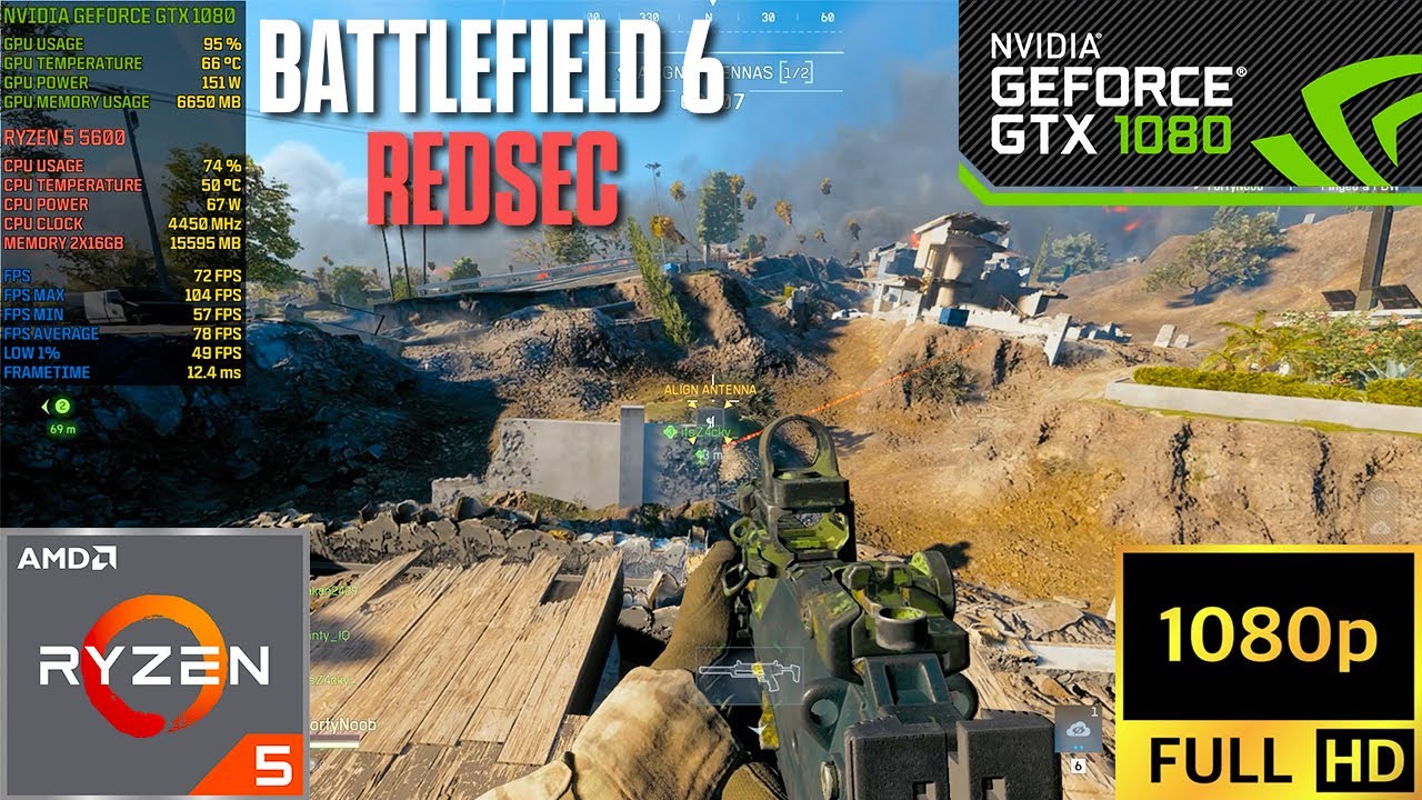 Battlefield 6 REDSEC | Free to play | GTX 1080 8GB | Ryzen 5 5600 | Custom settings