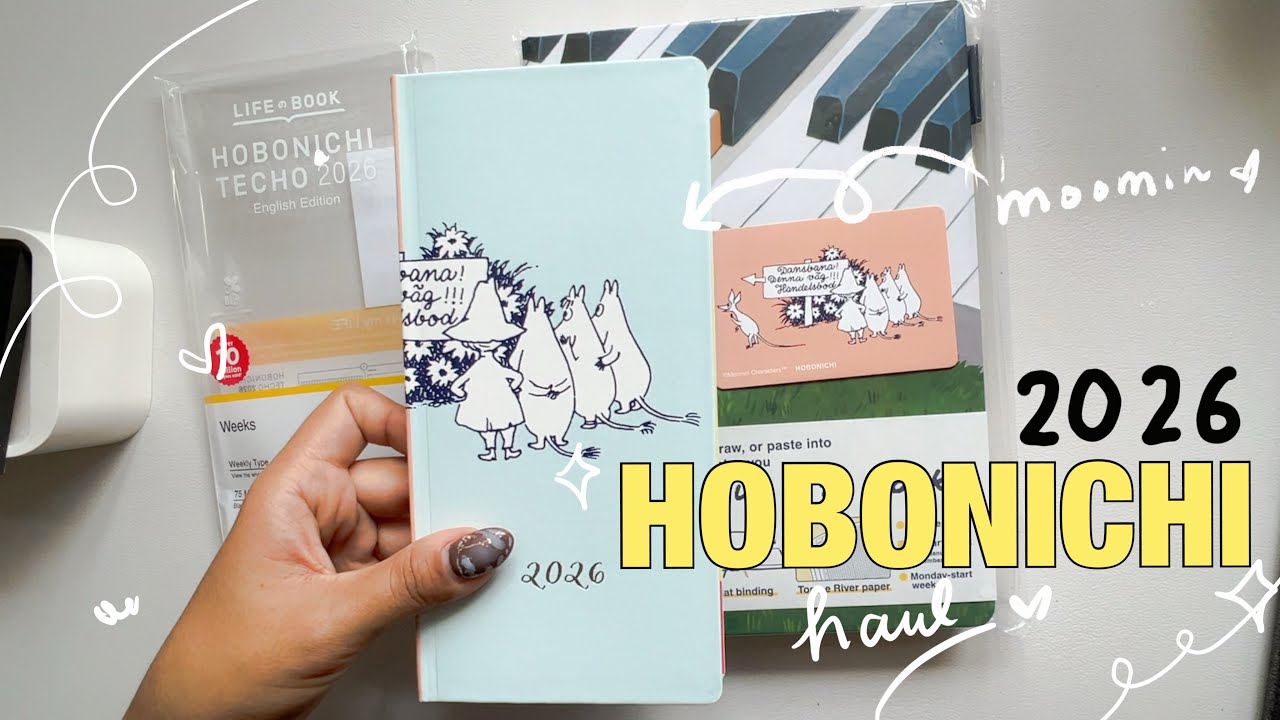 my hobonichi 2026 haul (quick unboxing HON + weeks+ other cute stuff)
