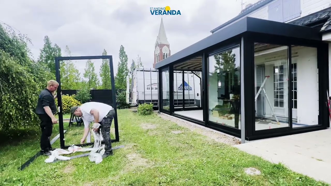 Pose d’une extension toiture plate – 20 m² en aluminium thermolaqué | Standing Véranda