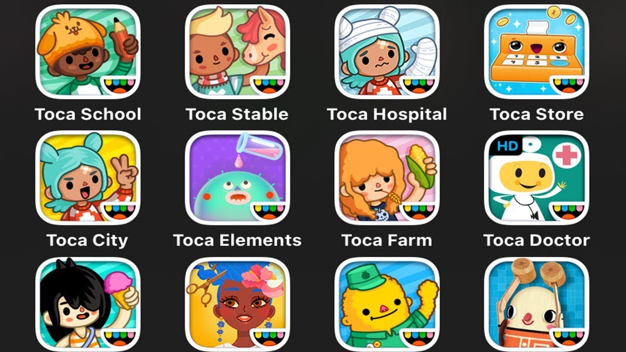 TOCA BOCA MINI, Растения TOCA, TOCA PET DOCTOR, Парикмахерская 4, TOCA Junior, Строители TOCA, Бо...