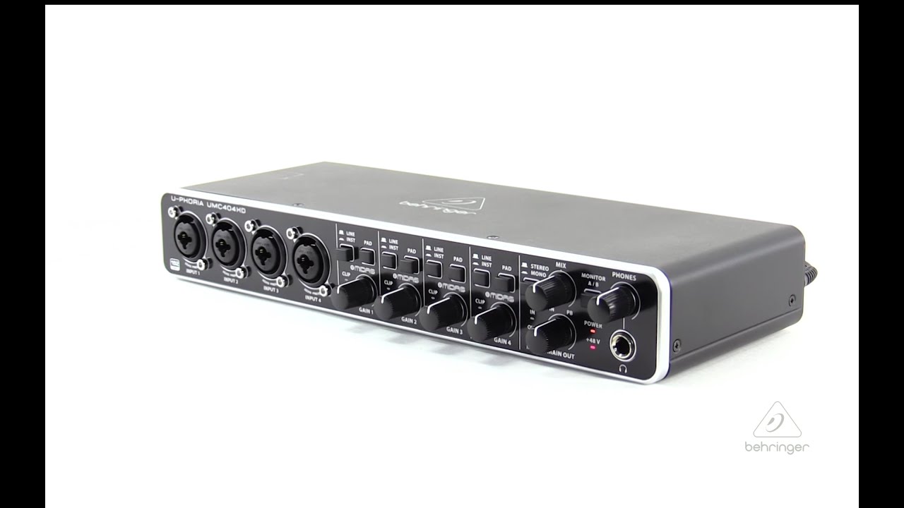 Аудиоинтерфейс U-PHORIA UMC404HD Audiophile 4x4, 24-бит/192 кГц, USB Audio/MIDI
