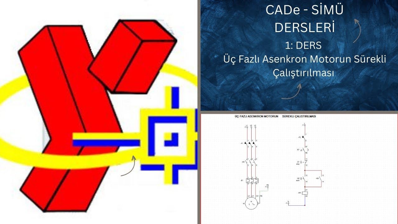CADe SIMU DERS 1: üç fazlı asenkron motorun sürekli çalıştırma #cadesimu