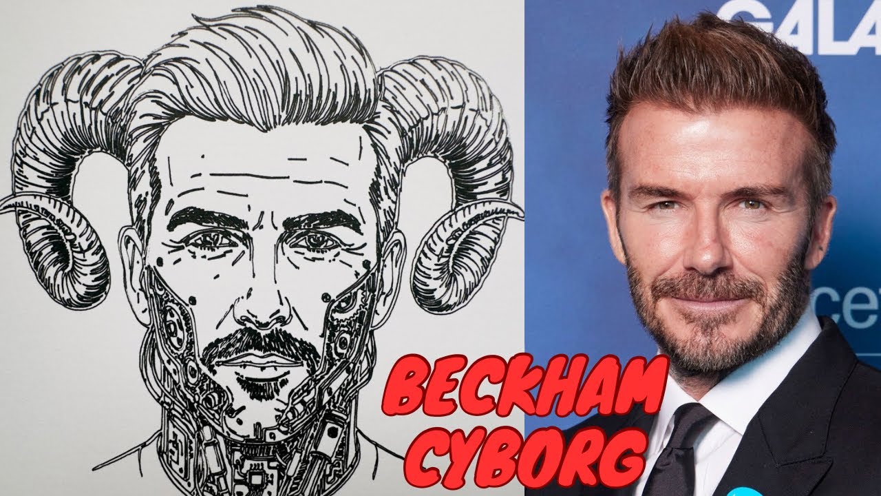David Beckham Cyborg Version | Satisfying Drawing Timelapse