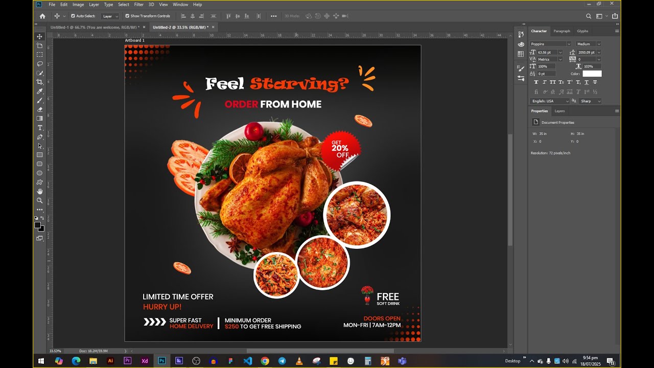 Designing super delicious food poster in photoshop | #Data_Empire