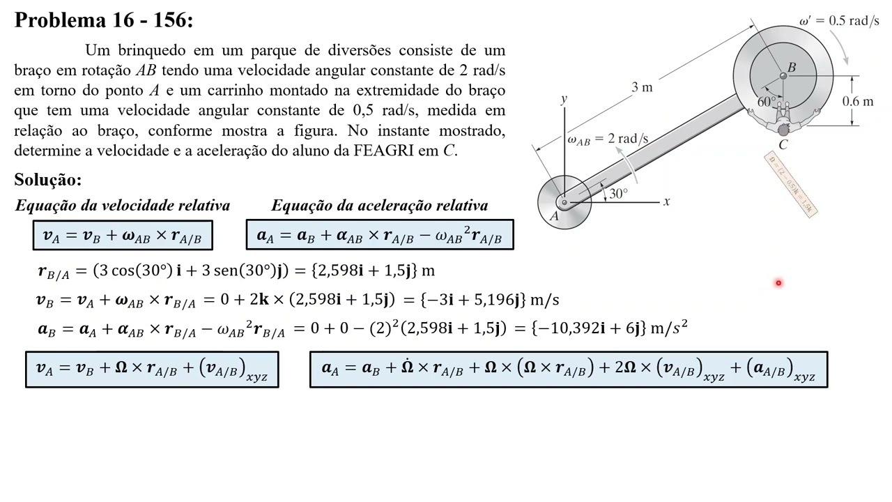 Dinâmica Hibbeler - Ed. 12 - Problema 16 156 (Exercício resolvido)