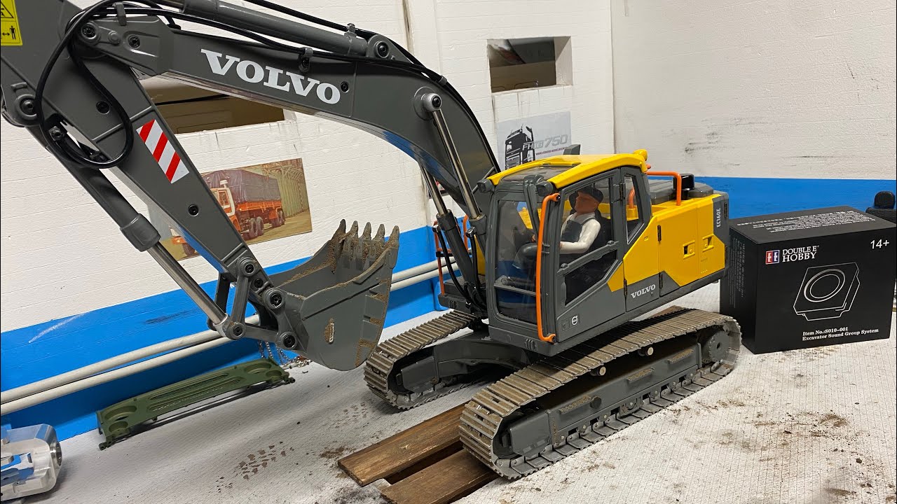 Double e Hobby Excavator volvo ec160e sound installation экскаватор 1:14 rc установка звука 🔊