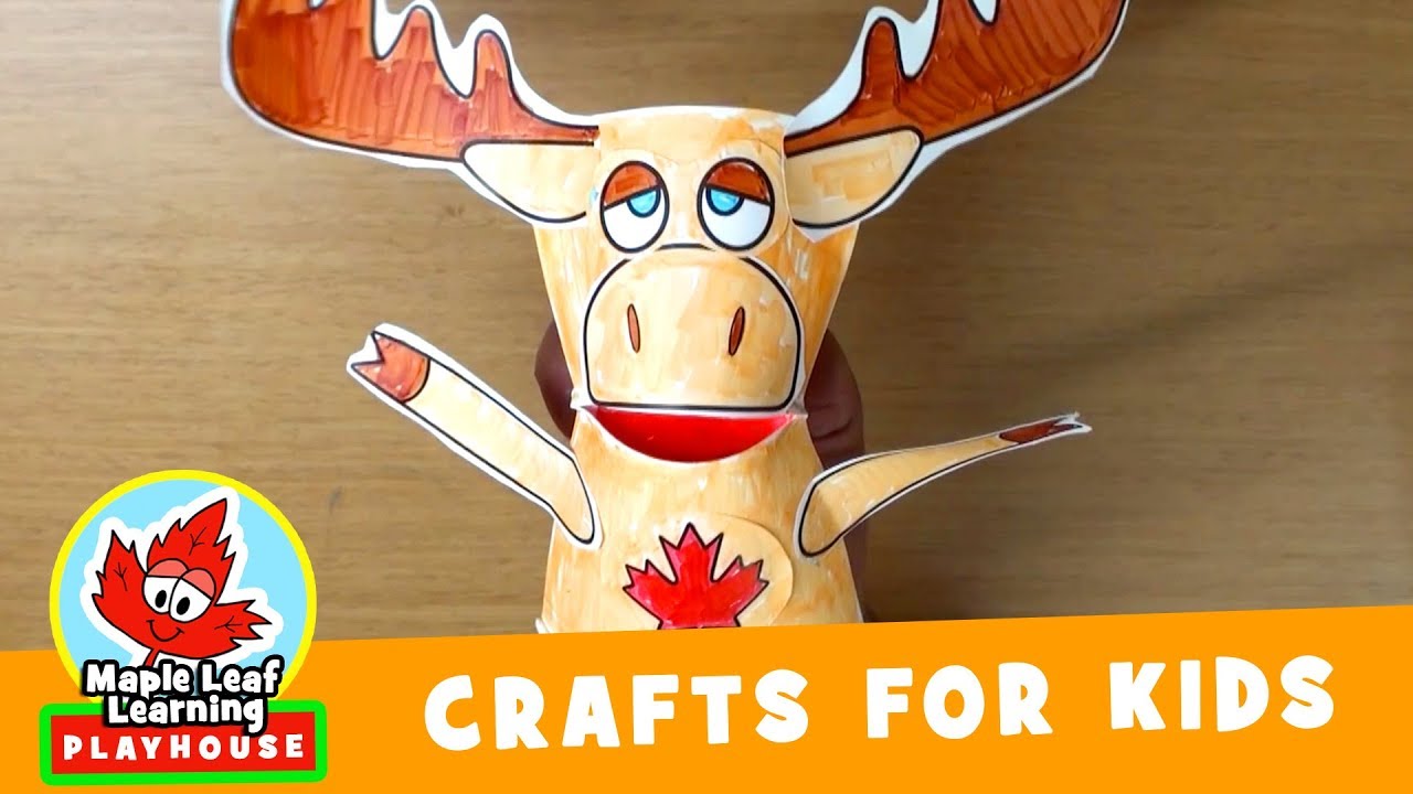 Moose Puppet Craft for Kids | Maple Leaf Learning Playhouse