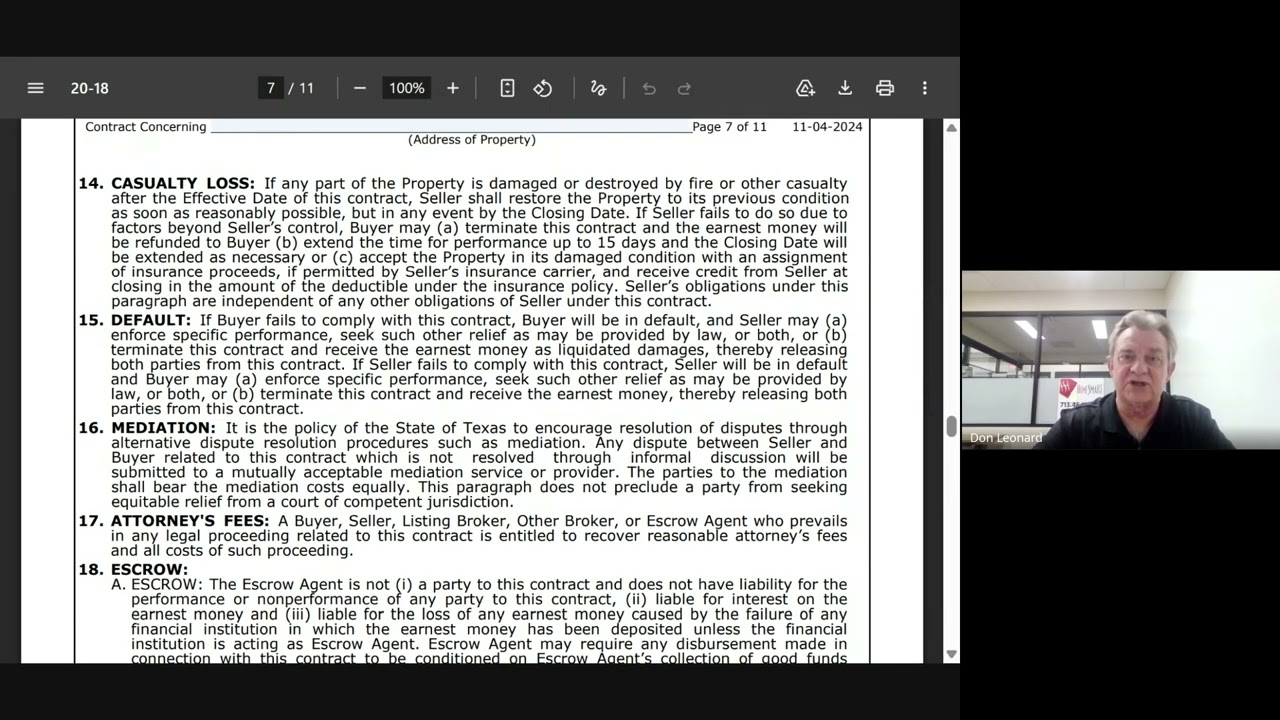 Friday Forms Part 4 of 4 of the One to Four Family Contract