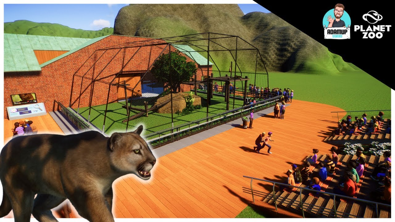 Planet Zoo Cougar Habitat With Education Seating | NorthAmericaAnimalPack | Speed Build |