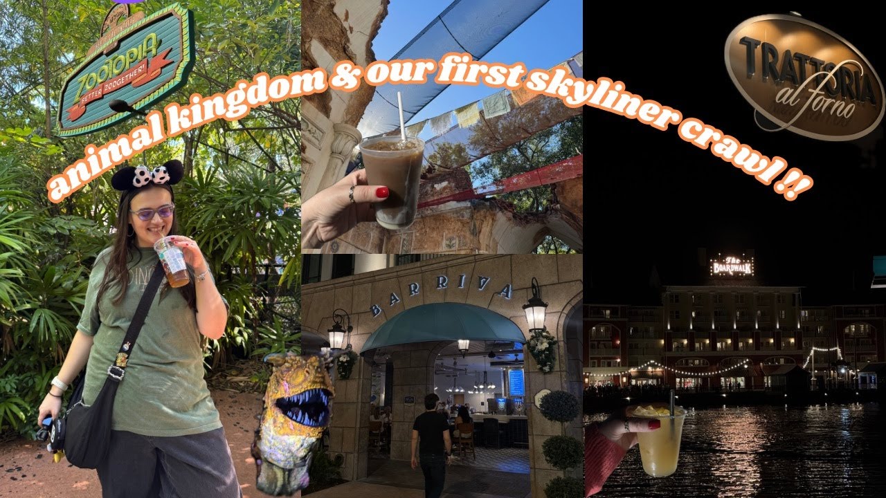 DISNEY VLOG 🎄| pop century, nomads lounge, DINO:( skyliner crawl, & disney's boardwalk resort!