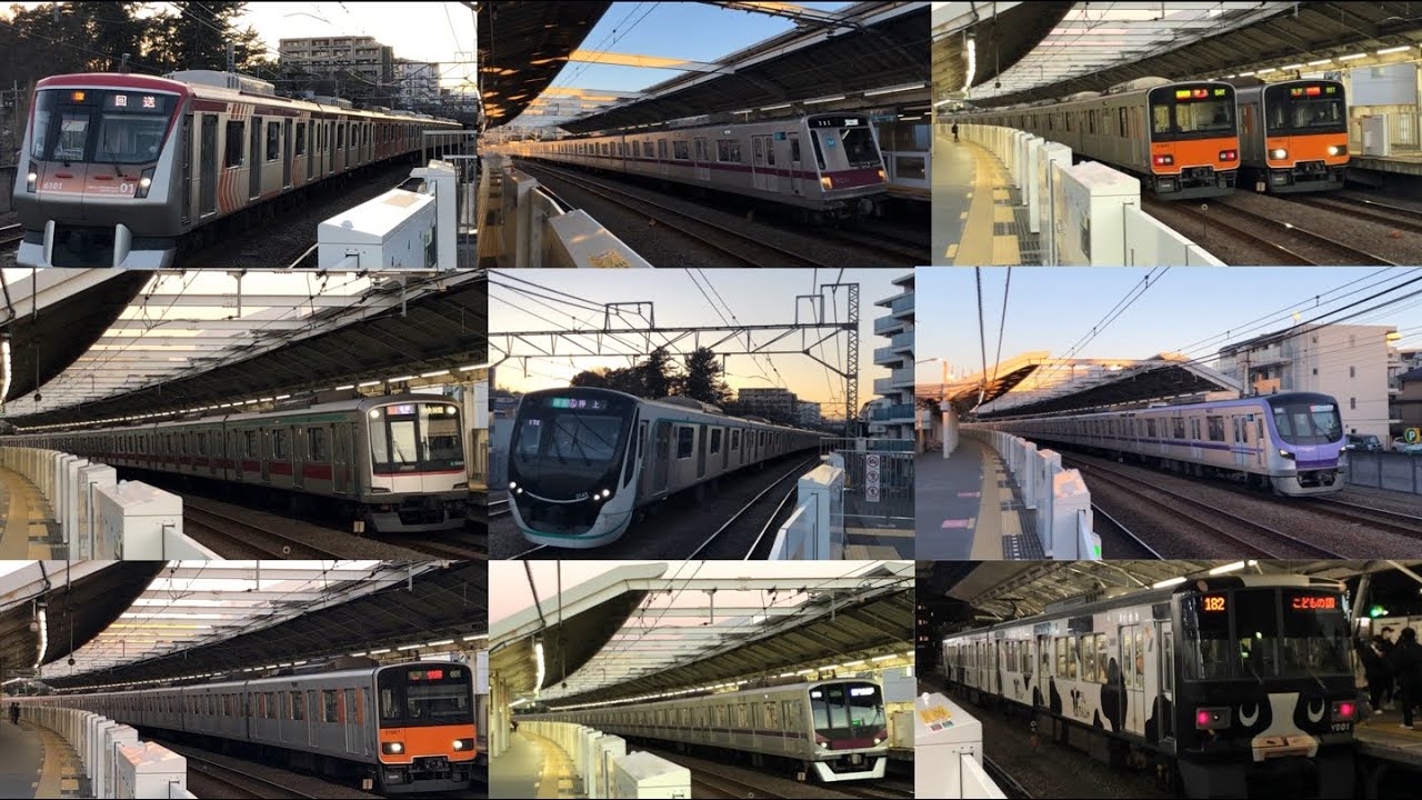 【多彩な車種】夕焼け空がきれいな東急田園都市線藤が丘駅　通過・発着集　Part33 