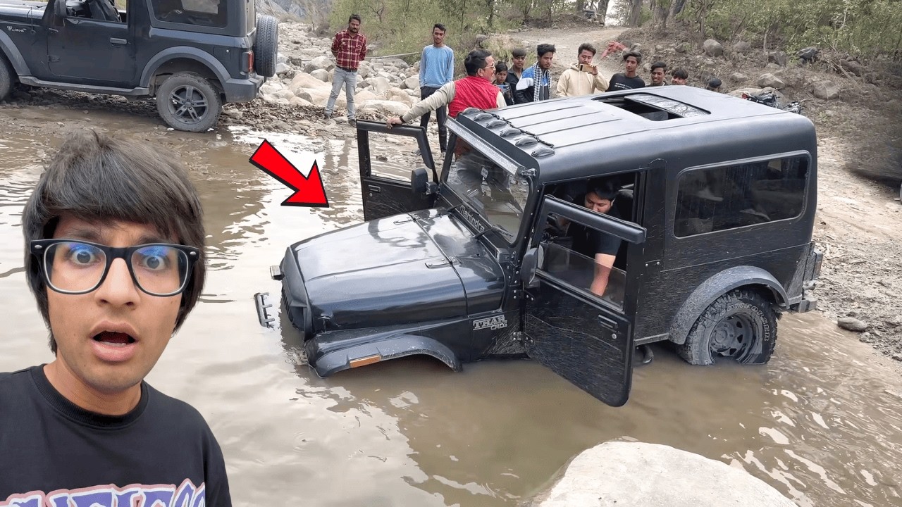 हवा बाजी के चक्कर में जंगल में थार डुबा दी 😱 निकालने में हालत ख़राब