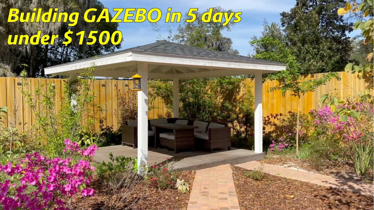 My Wife and I built THIS GAZEBO in 5 Days | Timelapse BUILDING a GAZEBO in 16 MINUTES