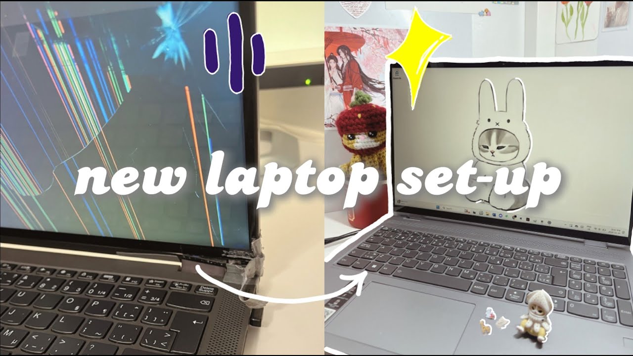 set up my new laptop with me *aesthetic & decorating* (retiring the old one)