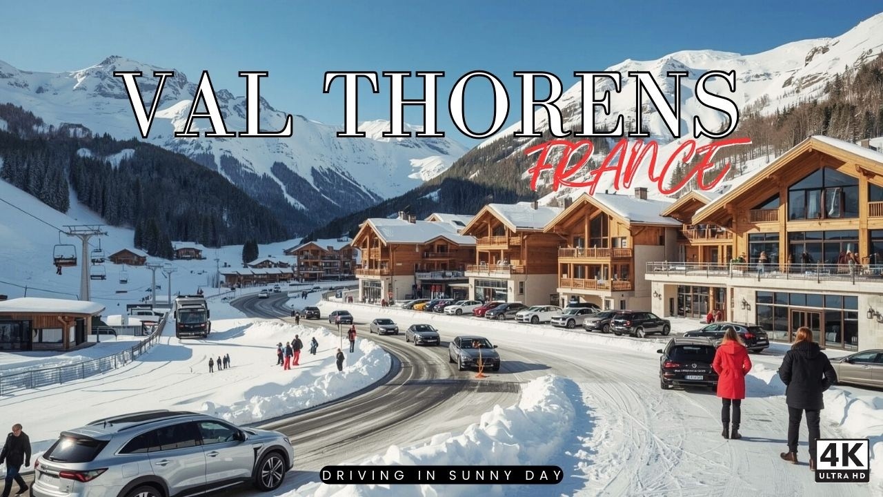The Day After Snowfall ❄️ Sunny Drive in Val Thorens, France  #france #valthorens