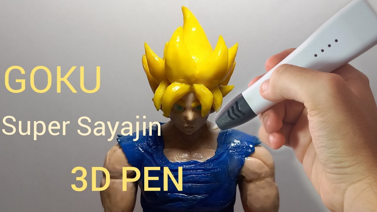 Goku Super Sayajin hecho con lápiz 3D - 3D Pen Dragon ball Z