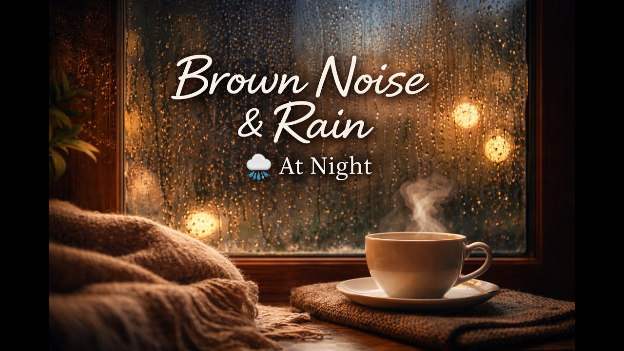 Sleep Through the Night 🌧️ | Brown Noise + Rain (1 Hour)