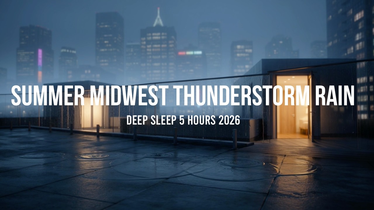 Binaural Summer Midwest Thunderstorm Rain | Deep Sleep 5 Hours 2026 🌧️⚡
