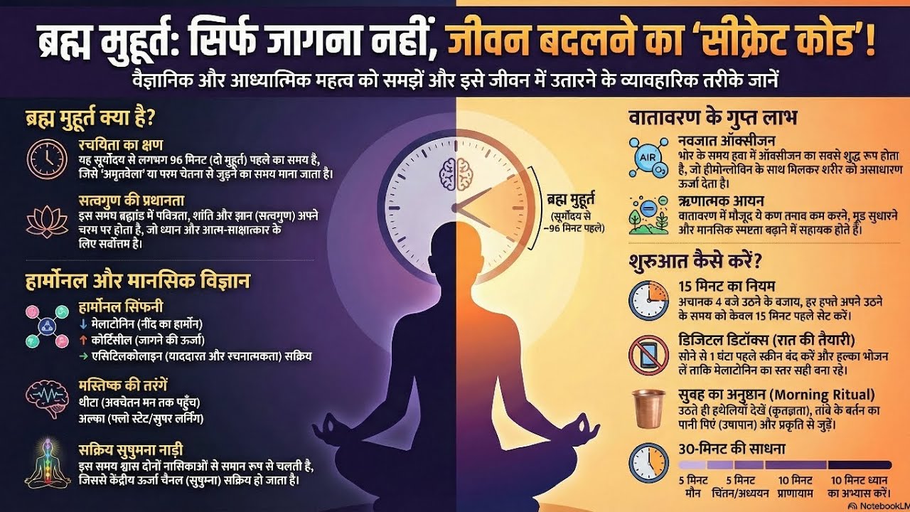 ब्रह्म मुहूर्त:सिर्फ जागना नहीं,  जीवन बदलने का सीक्रेट कोड, harmonal and mental science 