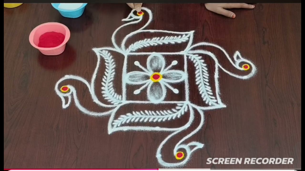7*1..chukkala muggulu 🌺 daily simple rangoli degins 🌹 kolam muggulu 🎋 easy rangoli muggulu 🌹