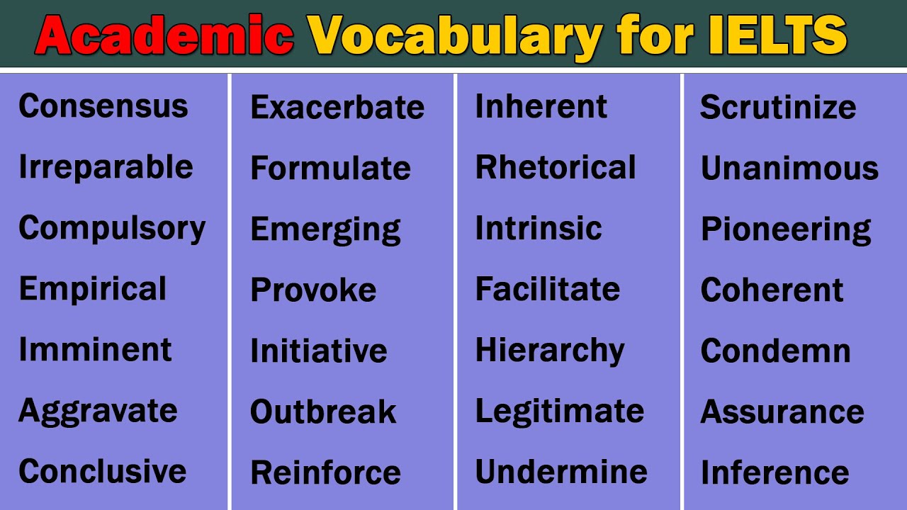 Highly Recommended Advanced Academic Vocabulary for IELTS