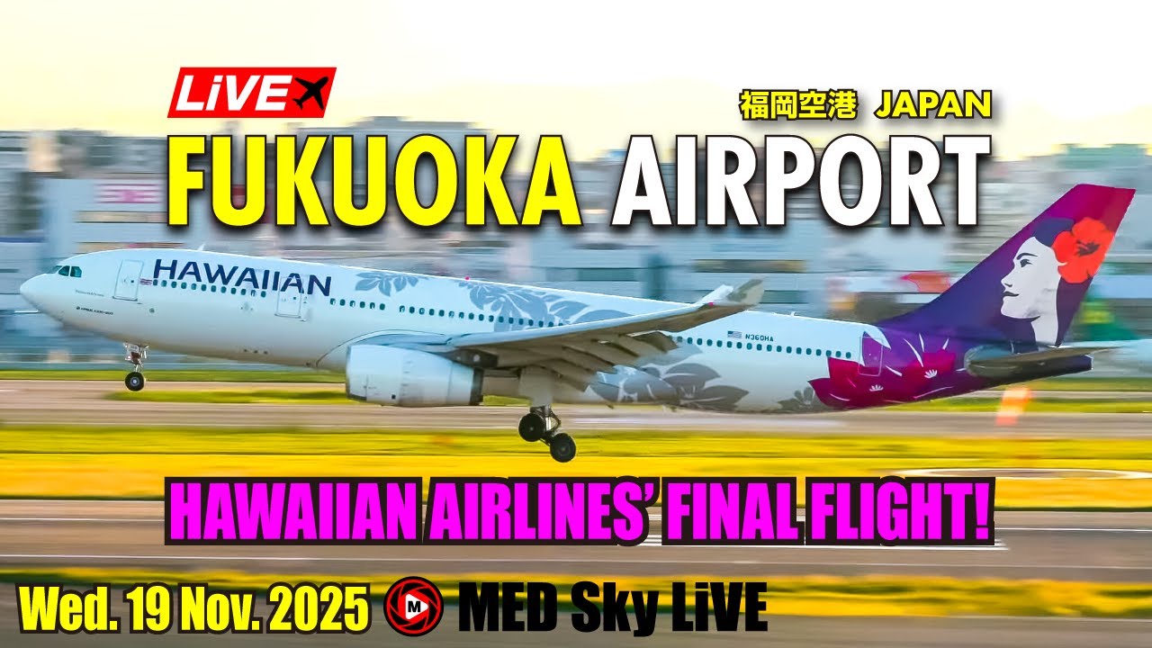 🟢LiVE Fukuoka (Japan) Airport Plane Spotting✈️11/19 福岡空港ライブカメラ Wed. 19 Nov. 2025 (FUK/RJFF)
