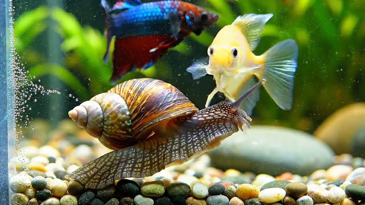 🐝 The Bumblebee Aquarium Yellow Betta & Black Mollies 💛🖤