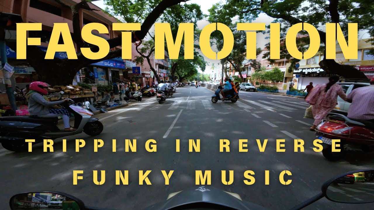 Reverse Fast Motion Bike Ride with Trippy Funky Chill Music