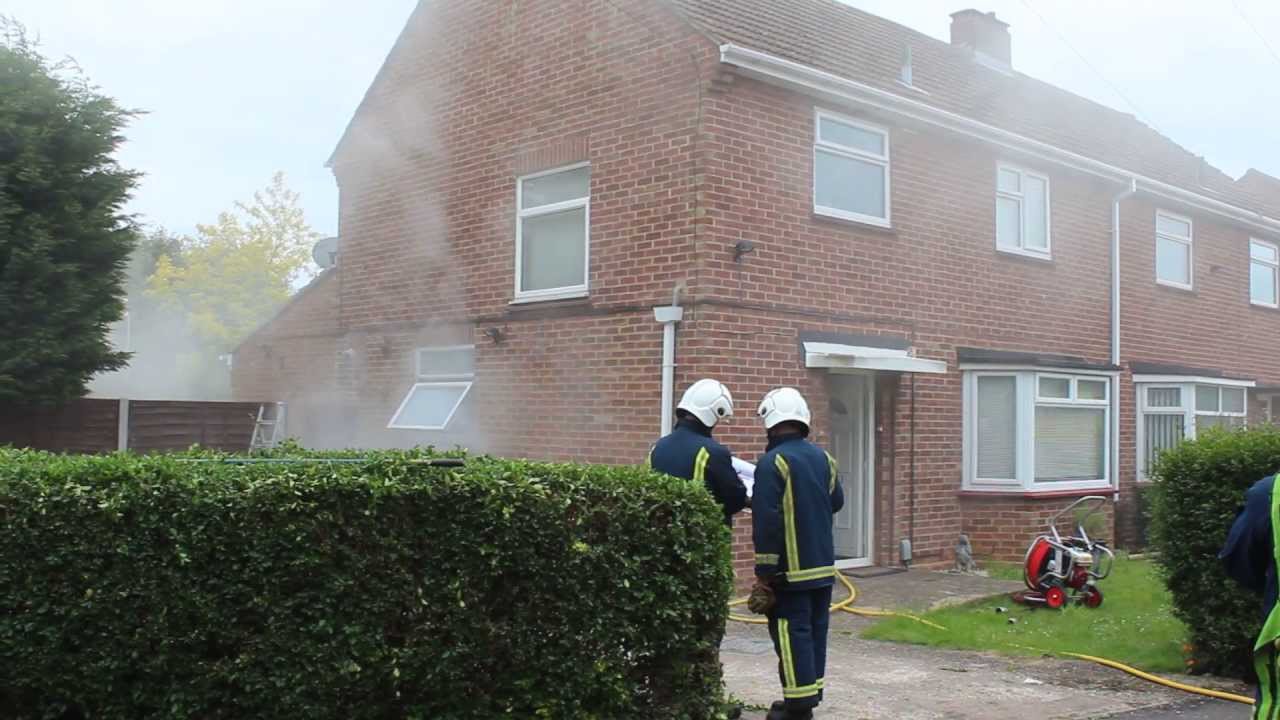 Positive pressure ventilation fan in use