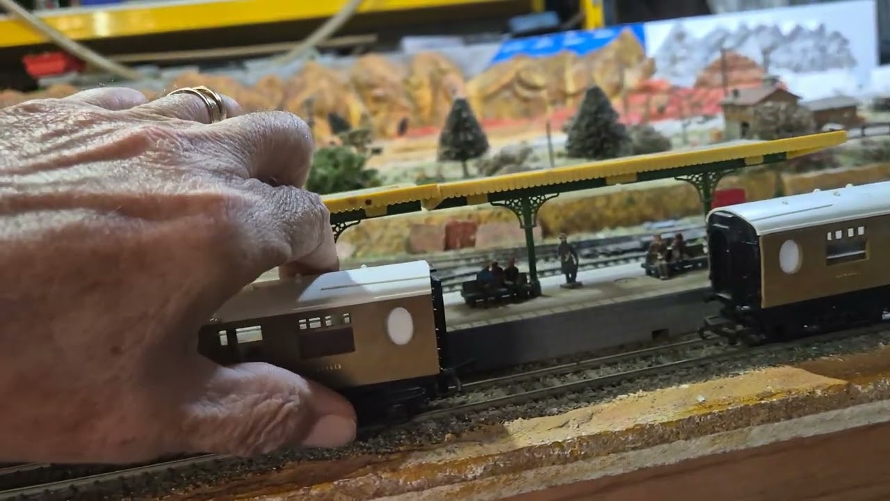 3 odd looking LNER teak coaches made by Triang. Not the Thompson version.