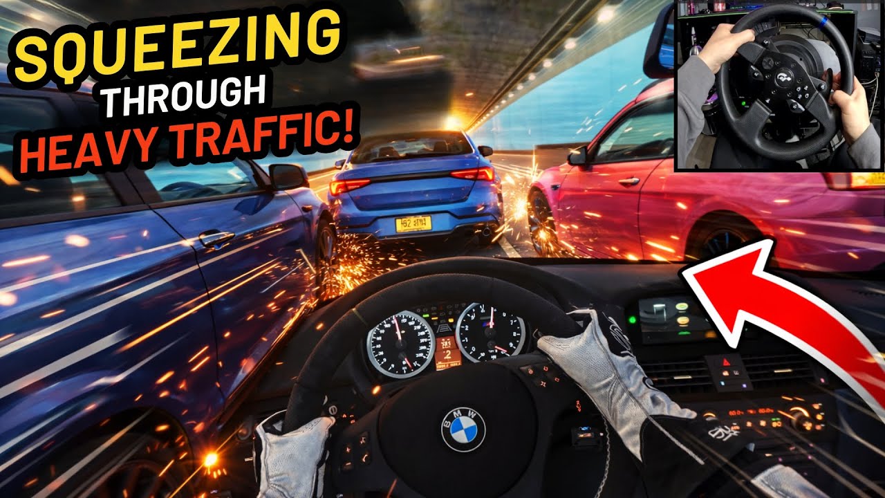950HP BMW M3 E90 Vs Heavy Traffic - Assetto Corsa | Steering Wheel Gameplay
