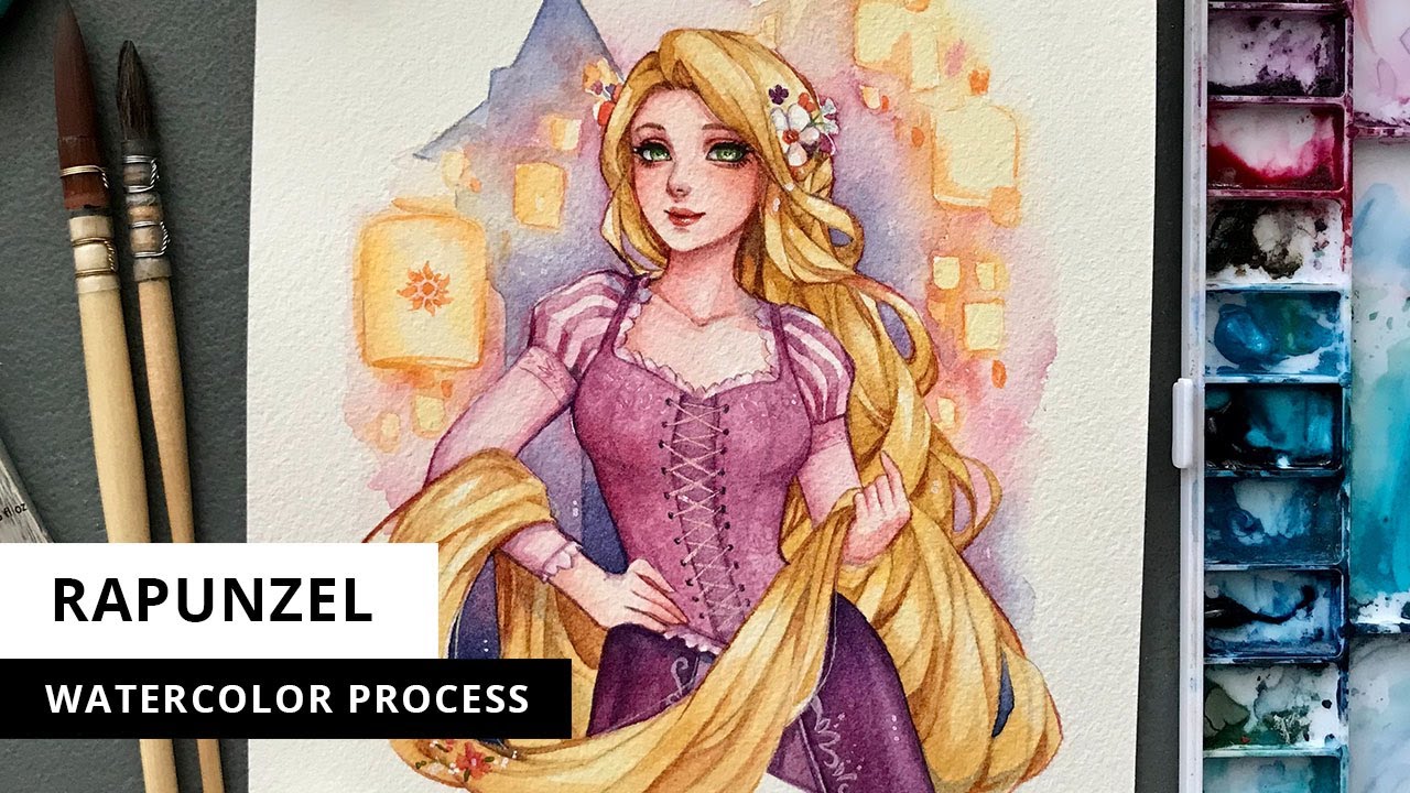 Rapunzel | Watercolor Process