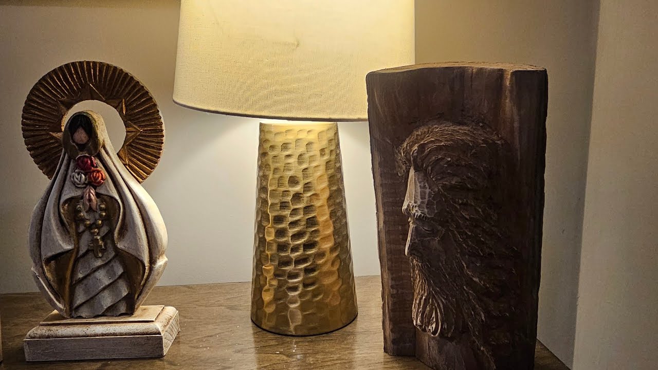 You won't believe what came out of this log. Jesus is king. #woodcarving 