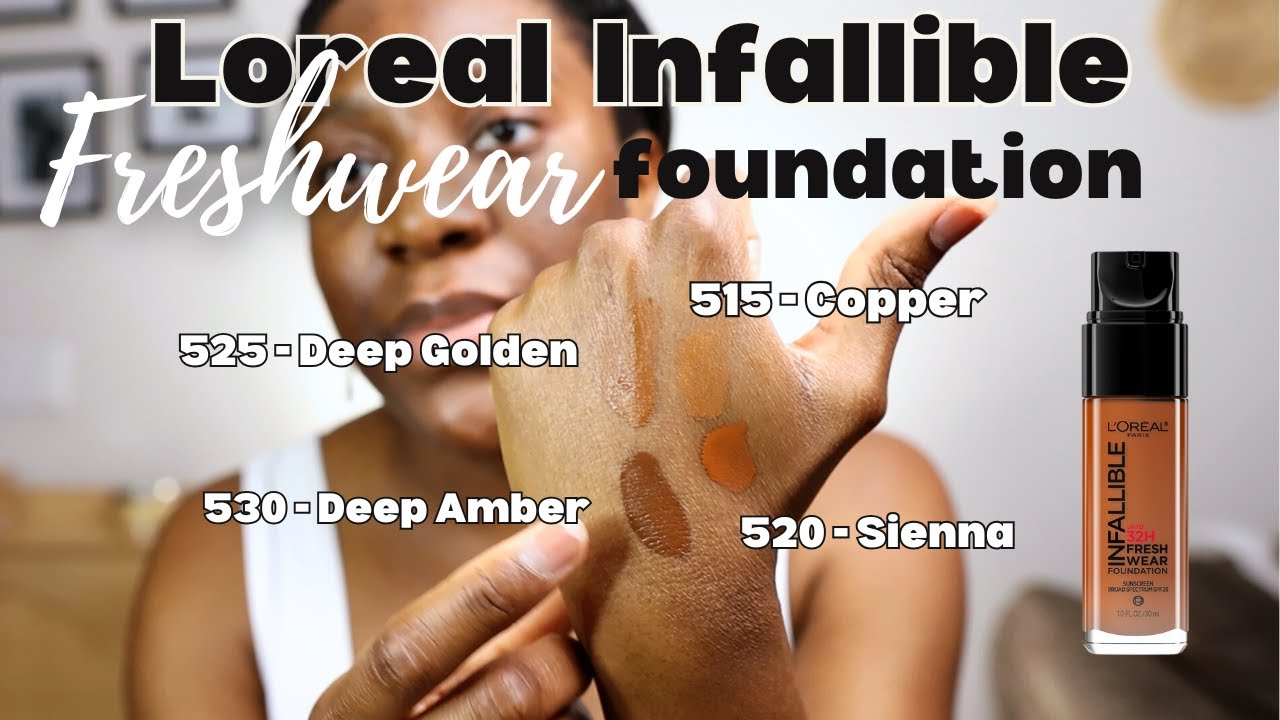 L'Oreal Infallible Fresh Wear Foundation Swatch & Demo | 515, 520, 525, 530