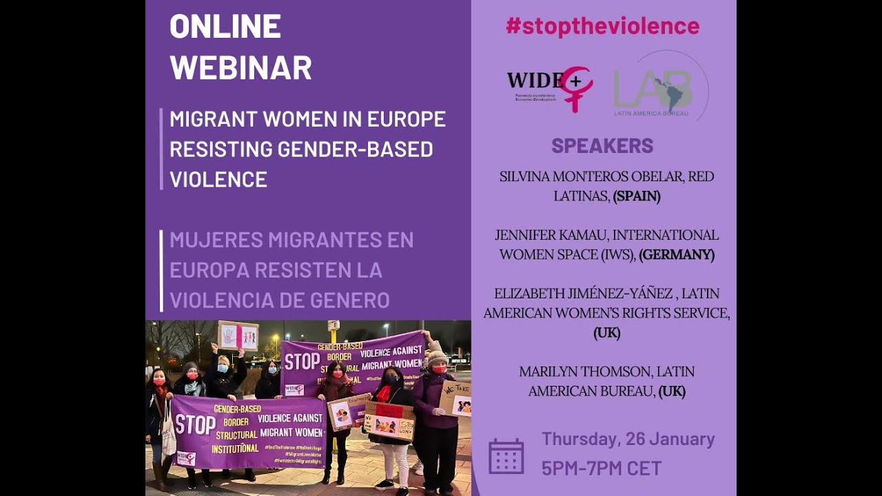 Webinar: &ldquo;Gender-Based Violence and Resistance of Migrant Women in Europe&rdquo; , 26 January, 5-7pm CET