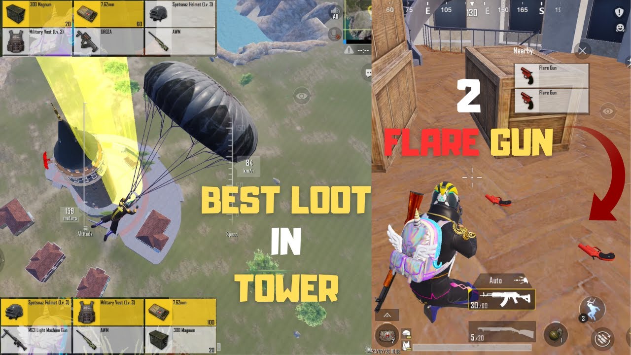 I Landed On 2 Flare Gun Best Loot Location In Erangel Map Flare Gun Confirm