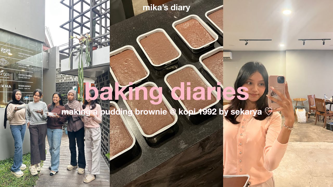 days in my life; baking class make a pudding brownie 🍰🍫