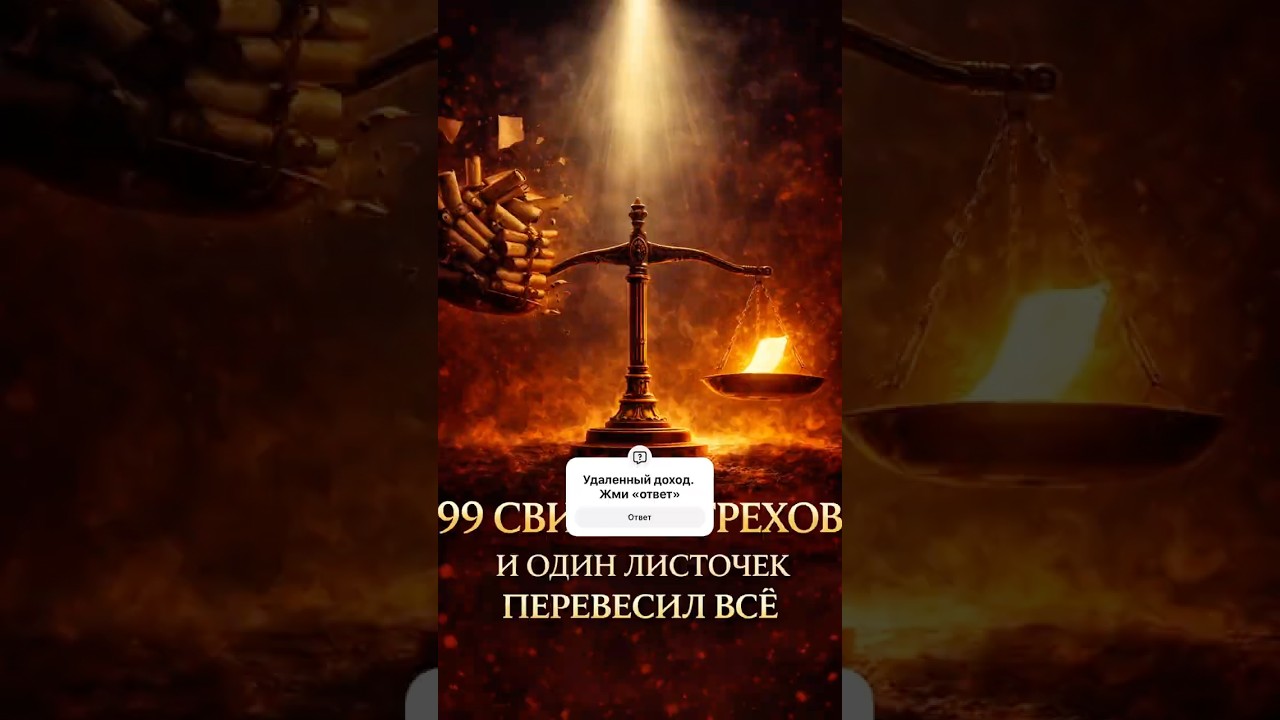 99 свитков грехов. И один листочек перевесил всё. #islamicvideo #islam #shorts #youtubeshorts