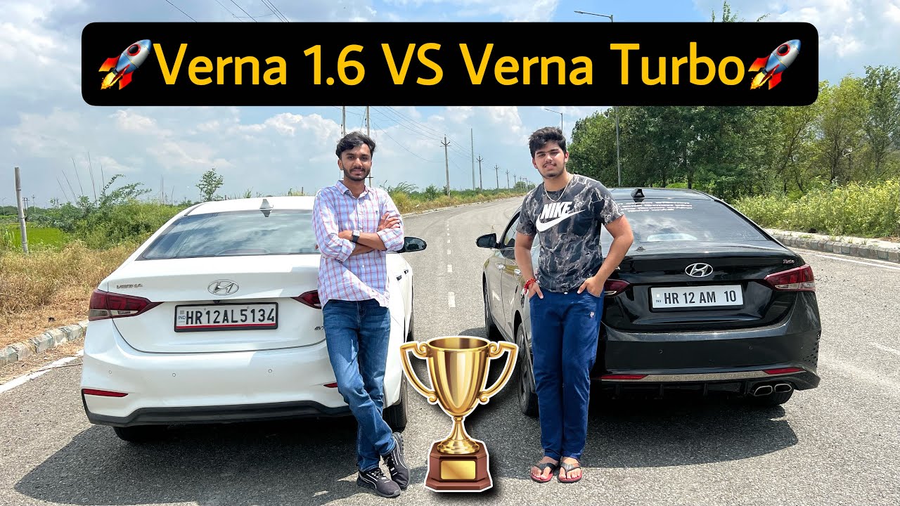 Hyundai Verna 1.6 VS Hyundai Verna Turbo Drag Race🔥Winner⁉️🤦🏻‍♂️         #verna #turbo #dragrace