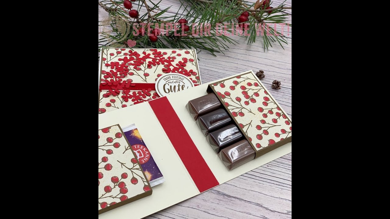 Mein Videotutorial: weihnachtliches Tee- und Schokibuch. Ein Mitbringsel aus Stampin' Up! Produkten.