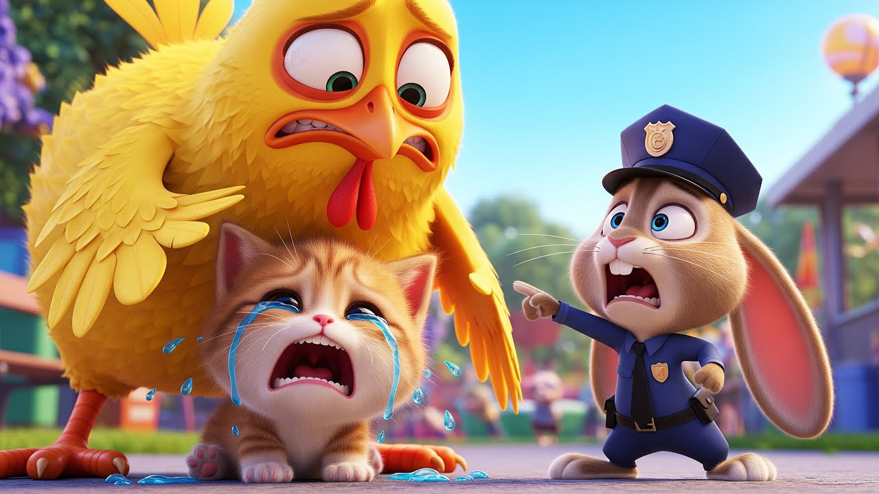 ताक़तवर मुर्गा 🐔 और मासूम बिल्ली 😿 | Funny Cartoon Story | Kids Animation