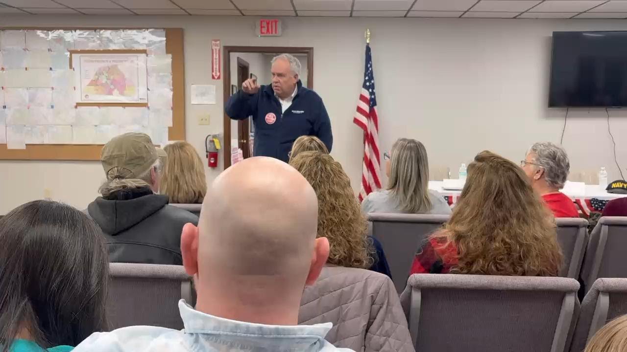 U.S. Senate Candidate Don Brown in Catawba County discussing authority to use military force.
